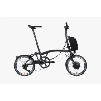 Brompton Electric P-Line Mid Bar Folding Bike 2023 Midnight Black