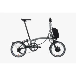 Brompton Electric P-Line Mid Bar Folding Bike 2023 Storm Grey